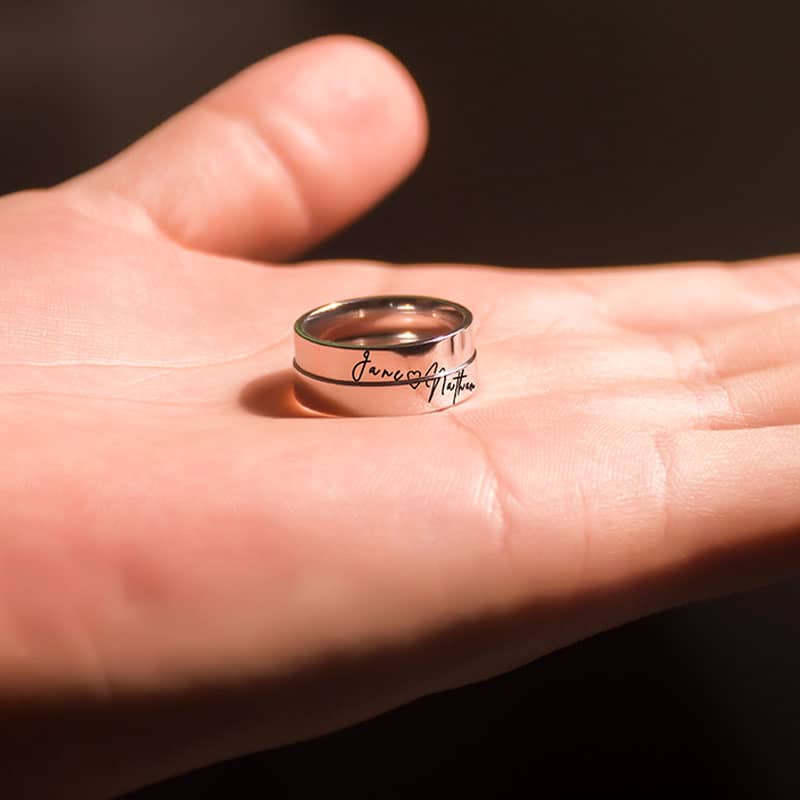 Matching Couple Name Rings in Sterling Silver (image for) Matching Couple Name Rings in Sterling Silver