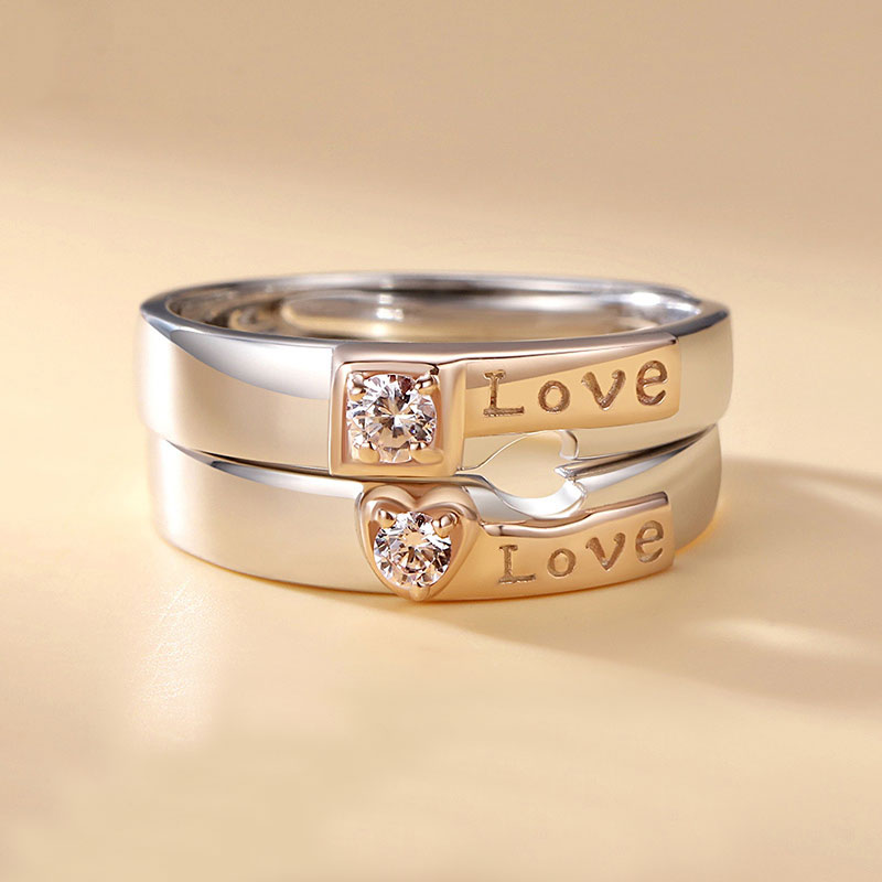 I Love You Matching Half Heart Promise Rings (image for) I Love You Matching Half Heart Promise Rings